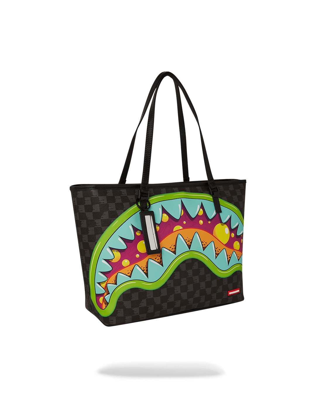 Sprayground tote bag being carried over the shoulder, showcasing its stylish design