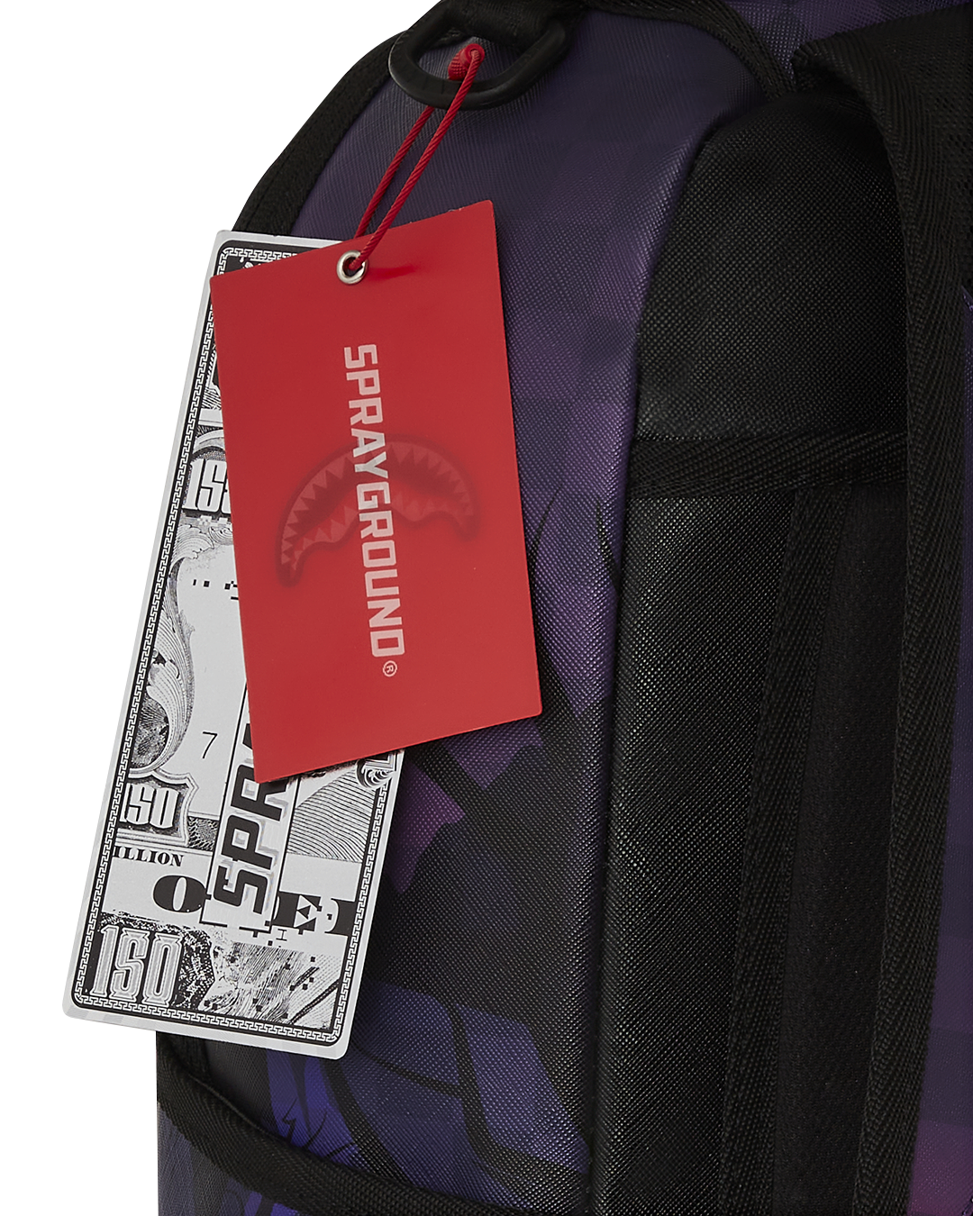 Interior shot featuring velour compartments and organized mesh pocket