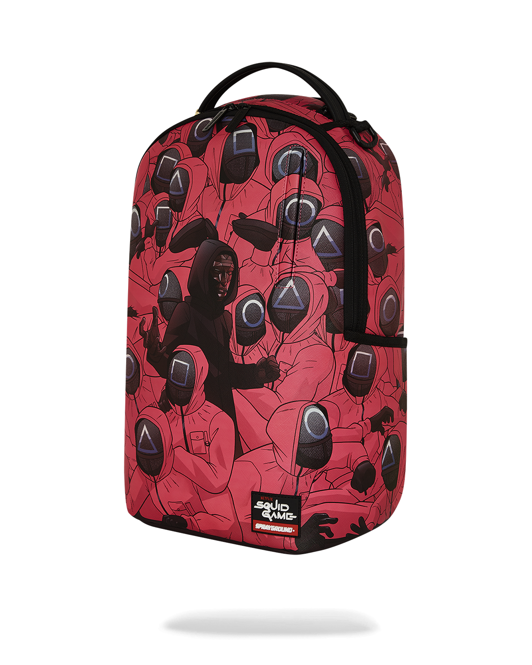 Sprayground Squid Game backpacks interior featuring velour laptop compartment and mesh organizer pocket