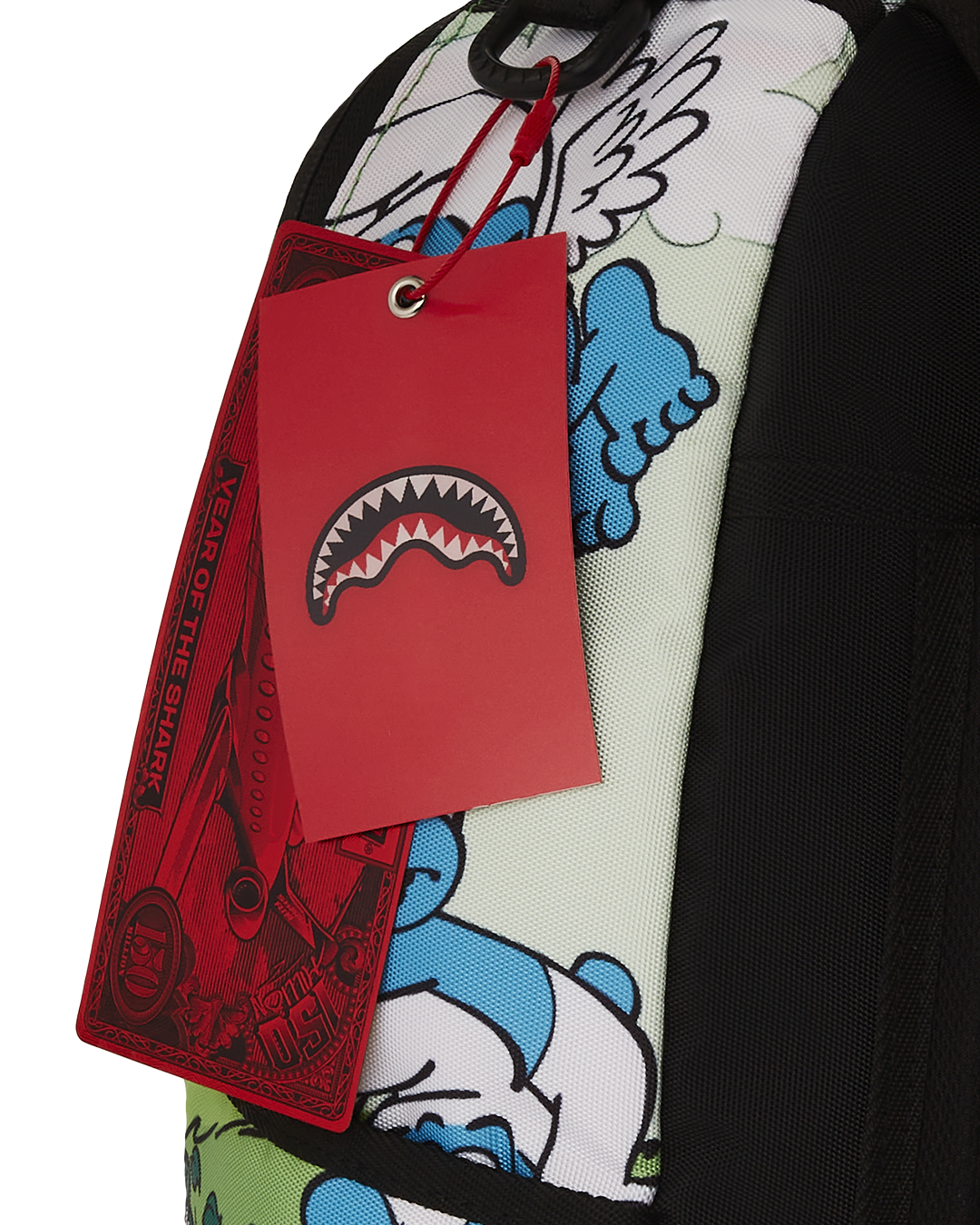 Smurfs Garden Adventure Backpack with front pocket and side compartments.