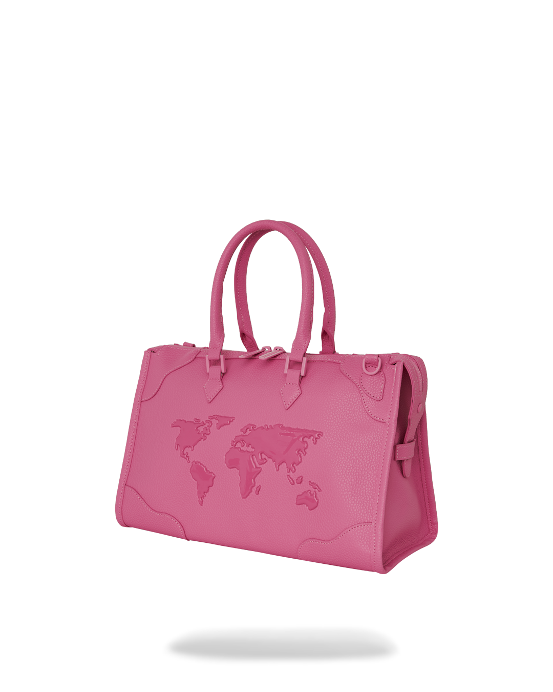 Interior view showcasing pockets of womens designer duffle