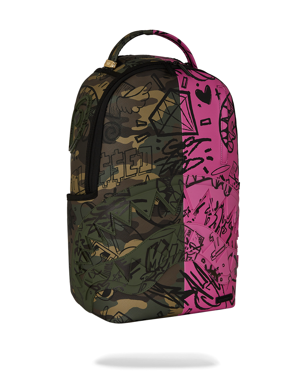 Backpack worn over shoulders, highlighting ergonomic padding and adjustable straps