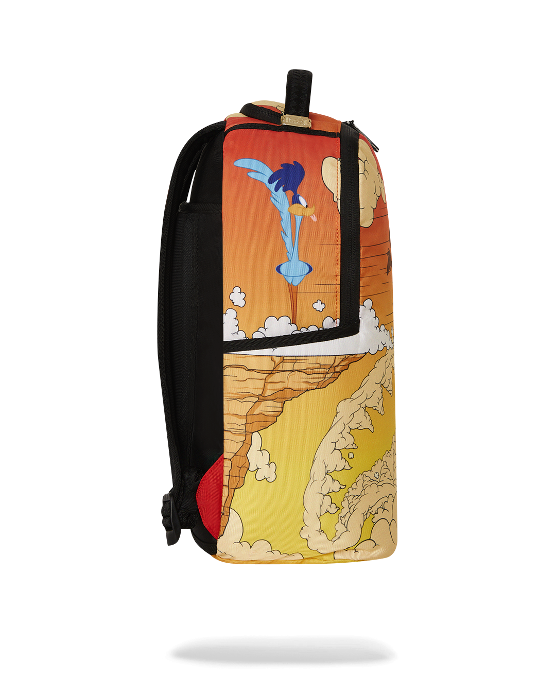 Side view highlighting side pockets and ergonomic mesh back padding