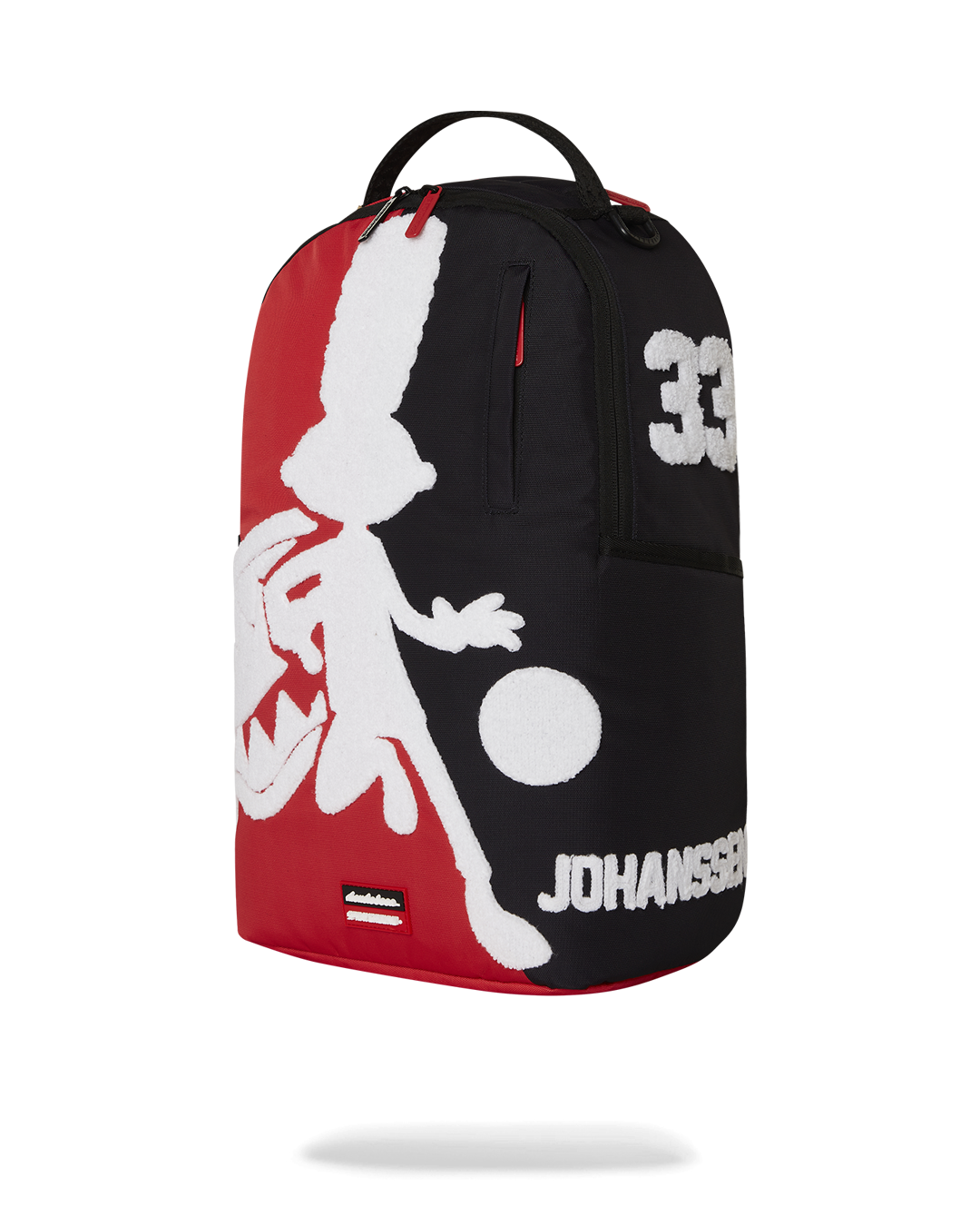 Sprayground Hey Arnold collaborative backpack side view showing ergonomic mesh back padding