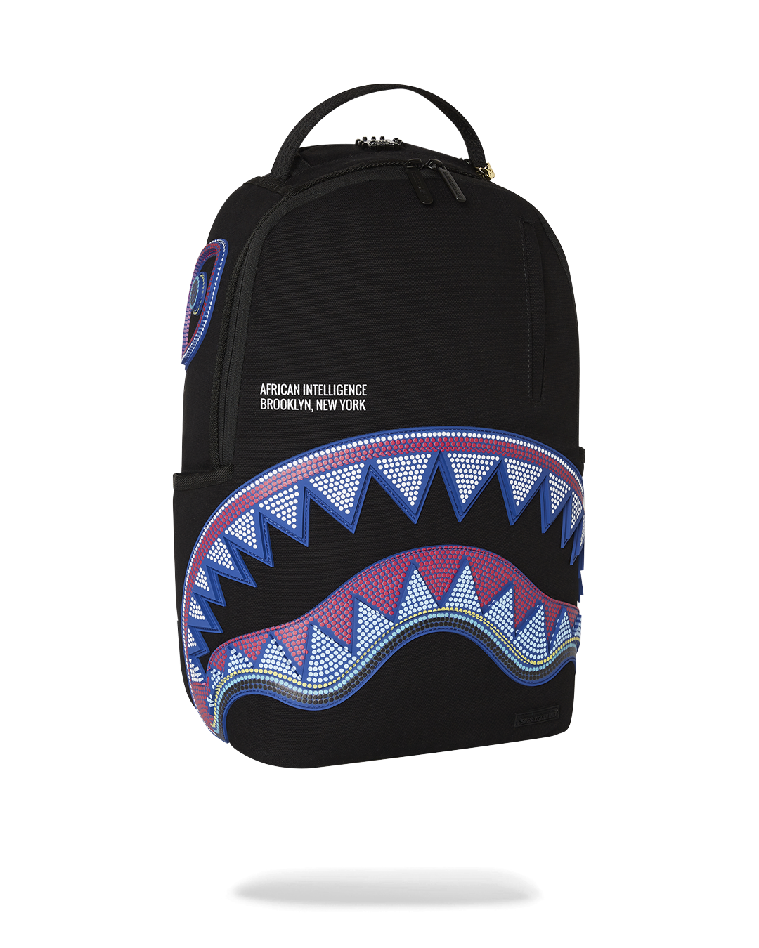 Model wearing backpack with luggage sleeve attached