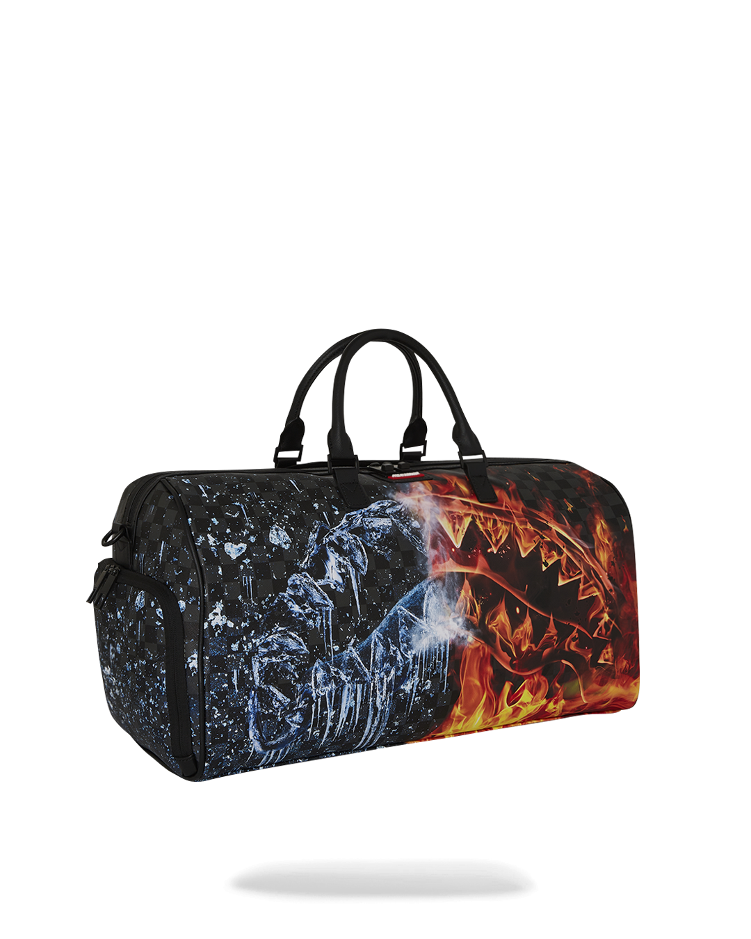 Travel toiletry bag and essentials packed inside duffel bag, ready for use