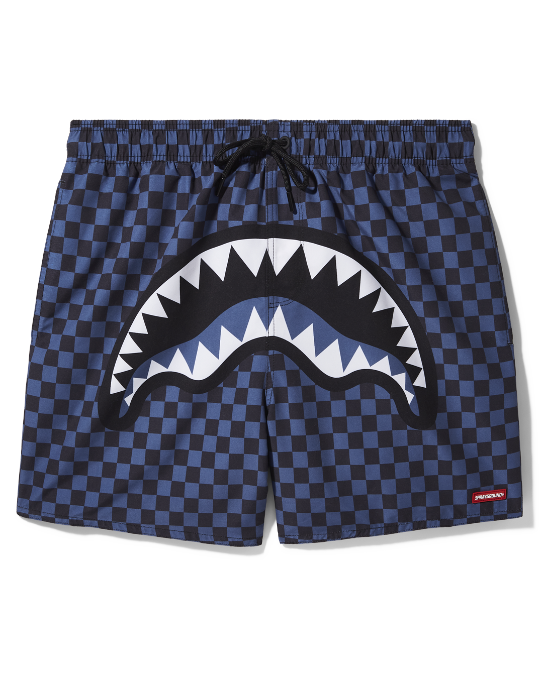 Close-up of Parisian Nights Swim Shorts with vibrant Midnight Magic Sharks print