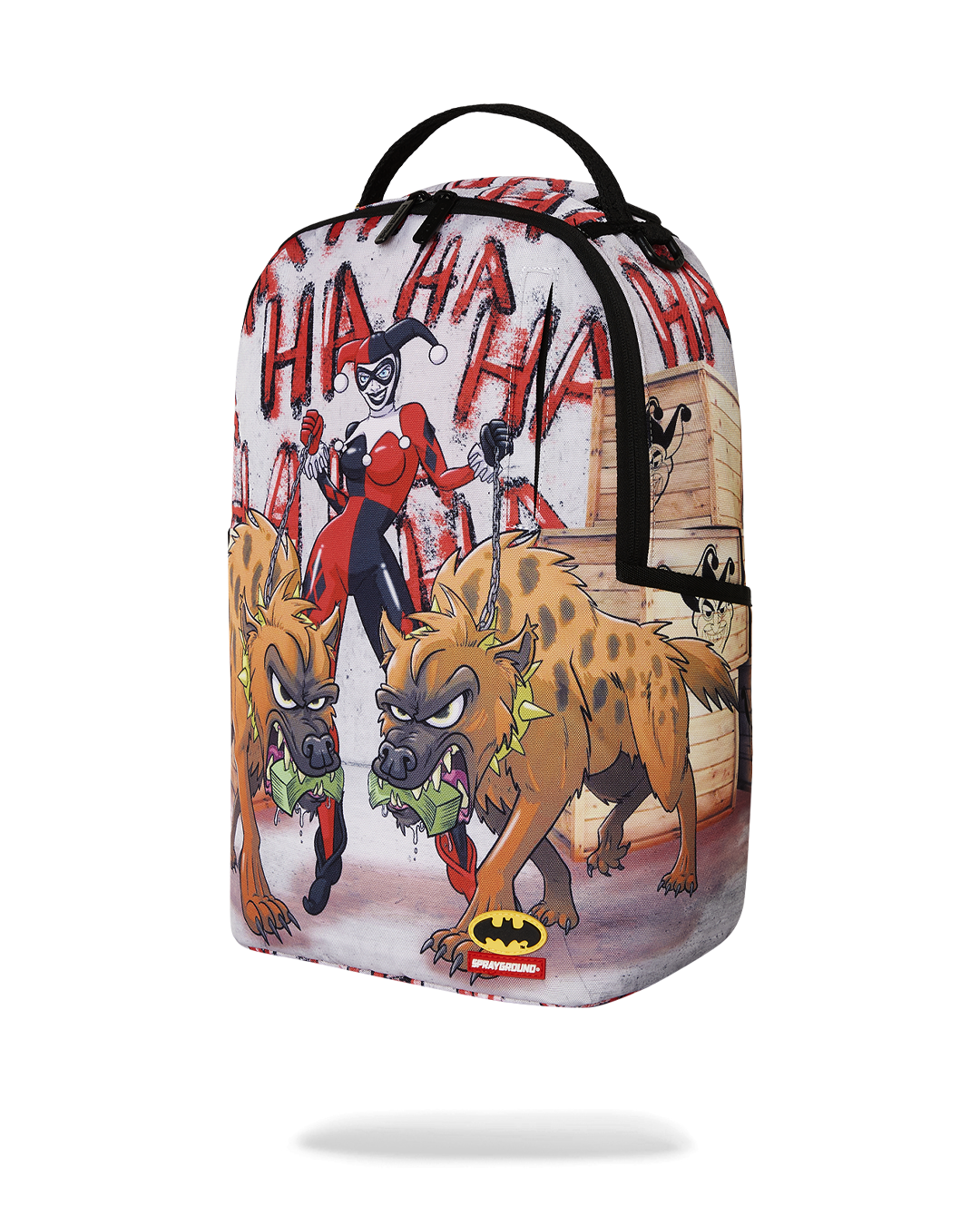 Side angle of designer backpack with ergonomic straps and luggage sleeve