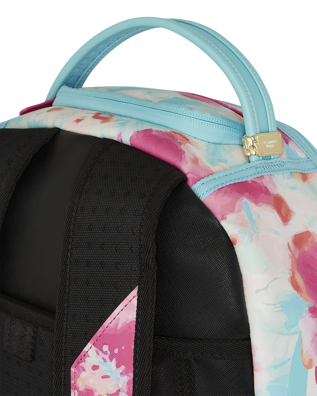 Open interior showcasing velour compartments and organizer pockets