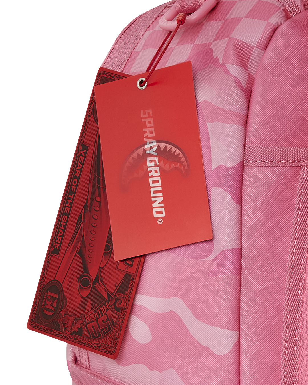 Side angle highlighting slide-through luggage sleeve