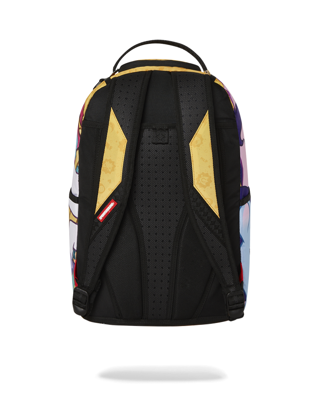 Front view of the My Little Pony backpack with shark mouth design.