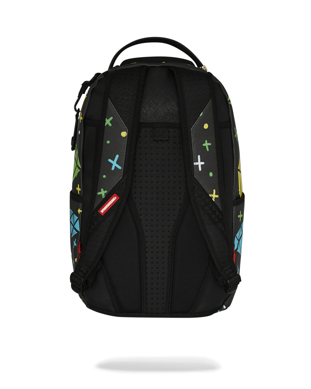 Close-up of Sky Full of Dreams DLXV backpack’s faux leather texture and gold zippers
