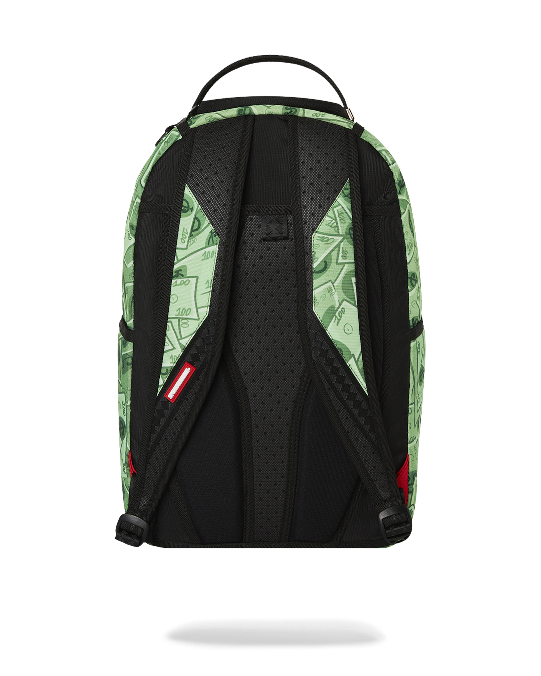 Money Bear Backpack with separate velour sunglass compartment and gold zippers