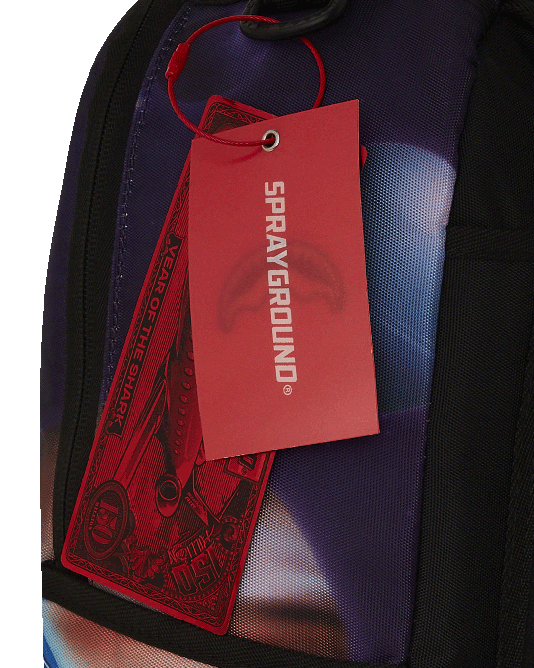 Interior of the backpack with velour laptop compartment and mesh organizer pocket