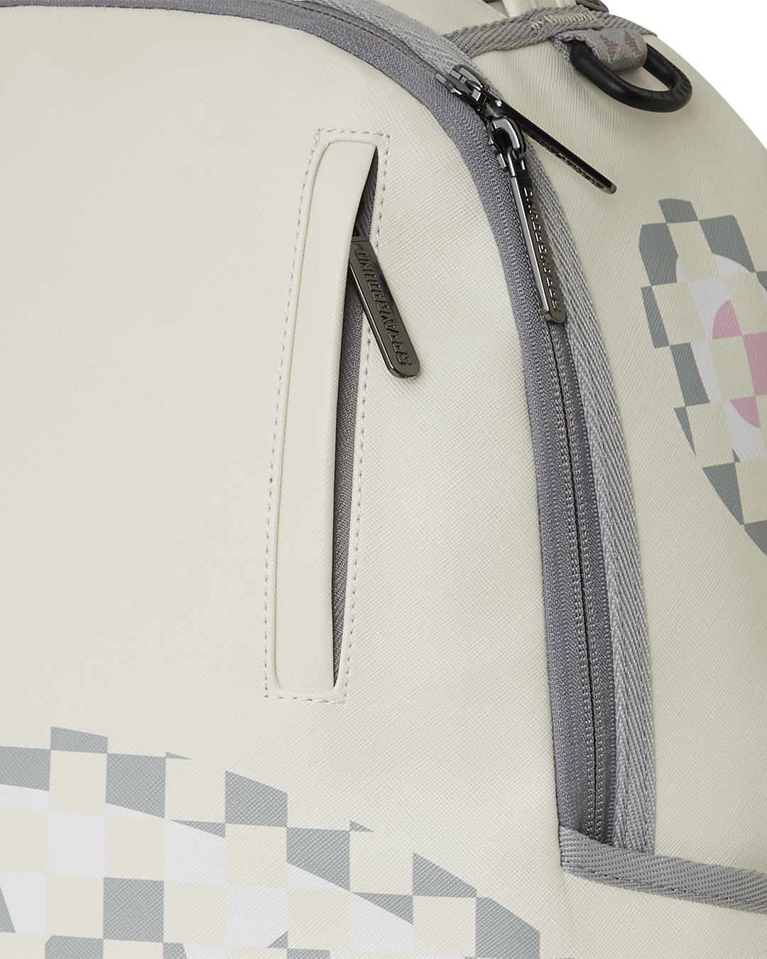 Side profile of leather backpack showing adjustable straps and ergonomic padding.