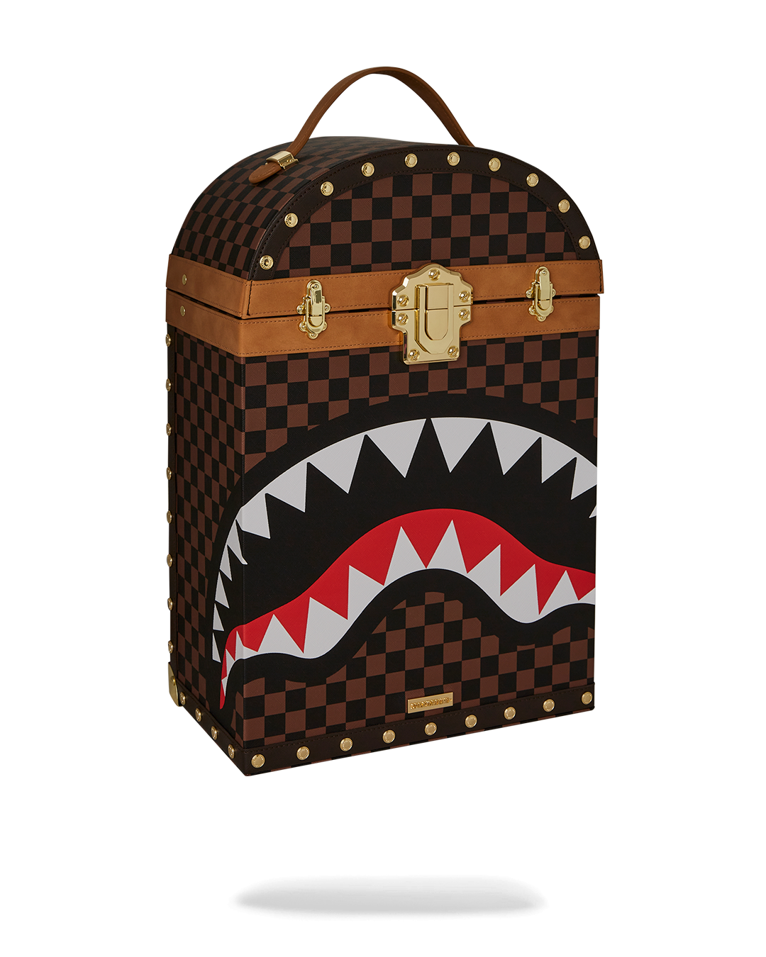 Interior view of faux leather mini backpack with organized compartments