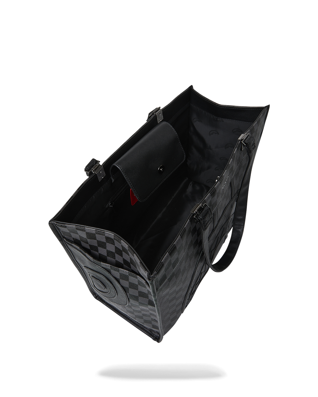 Midnight Chateau water-resistant tote shown from the front with adjustable strap.