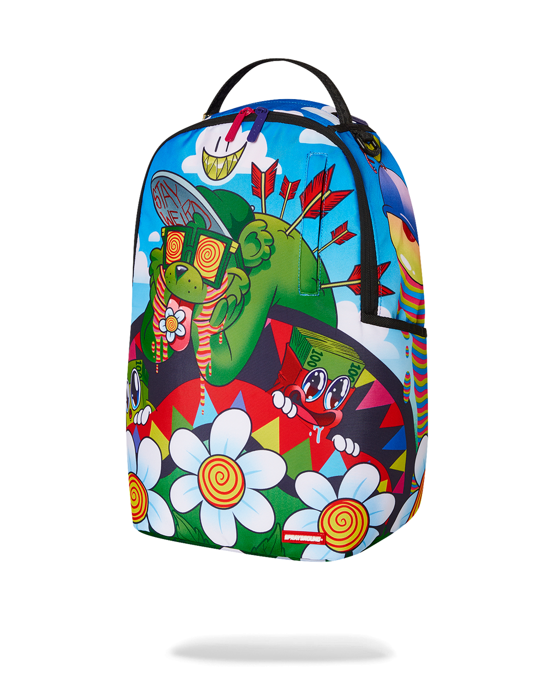 Interior view of the Bloom Bear Backpack showing the separate laptop compartment.