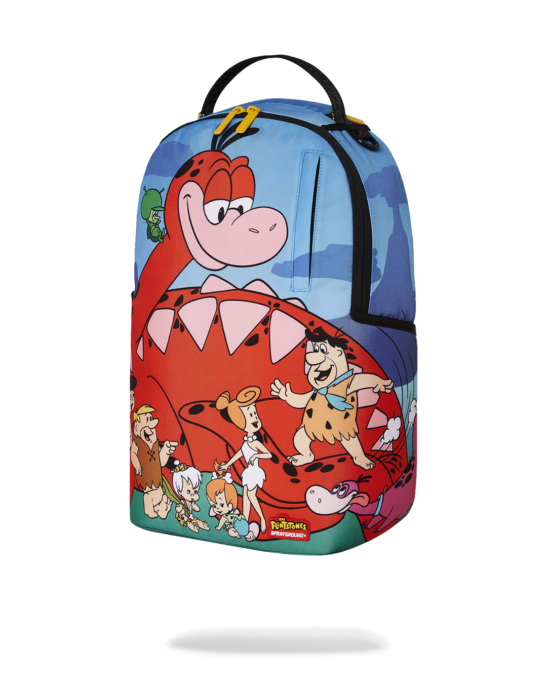 Interior of the Sprayground backpack showing velour laptop compartment.
