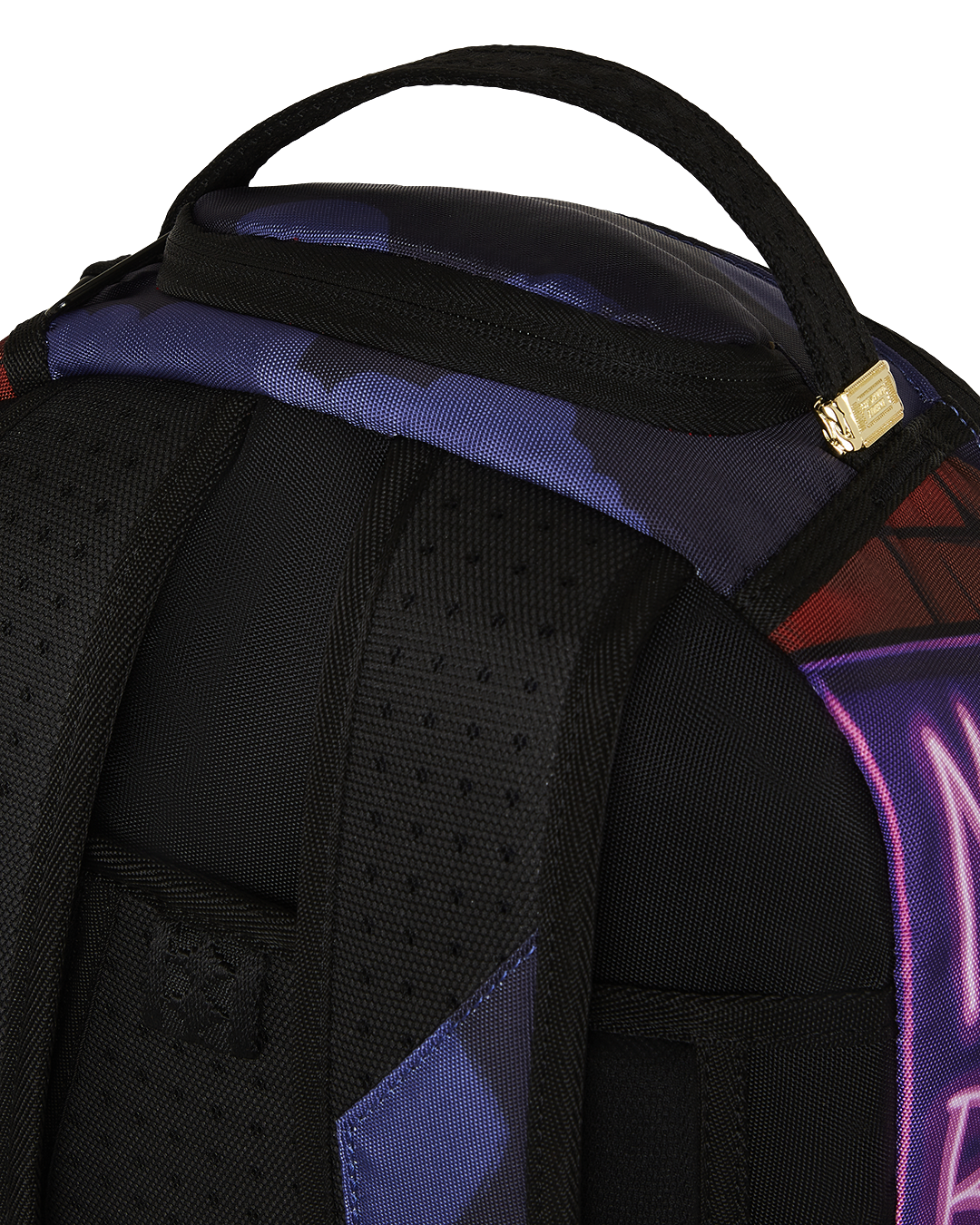 Side angle of the laptop backpack highlighting the adjustable straps and ergonomic mesh back.