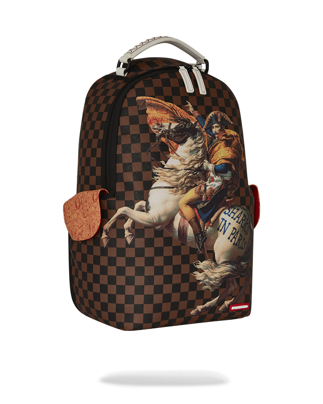 Interior of the faux leather backpack showcasing the velour laptop compartment.