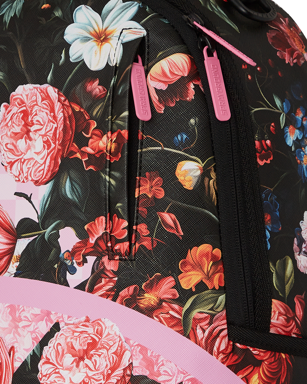 Interior of travel backpack showing velour laptop compartment and organizer pockets