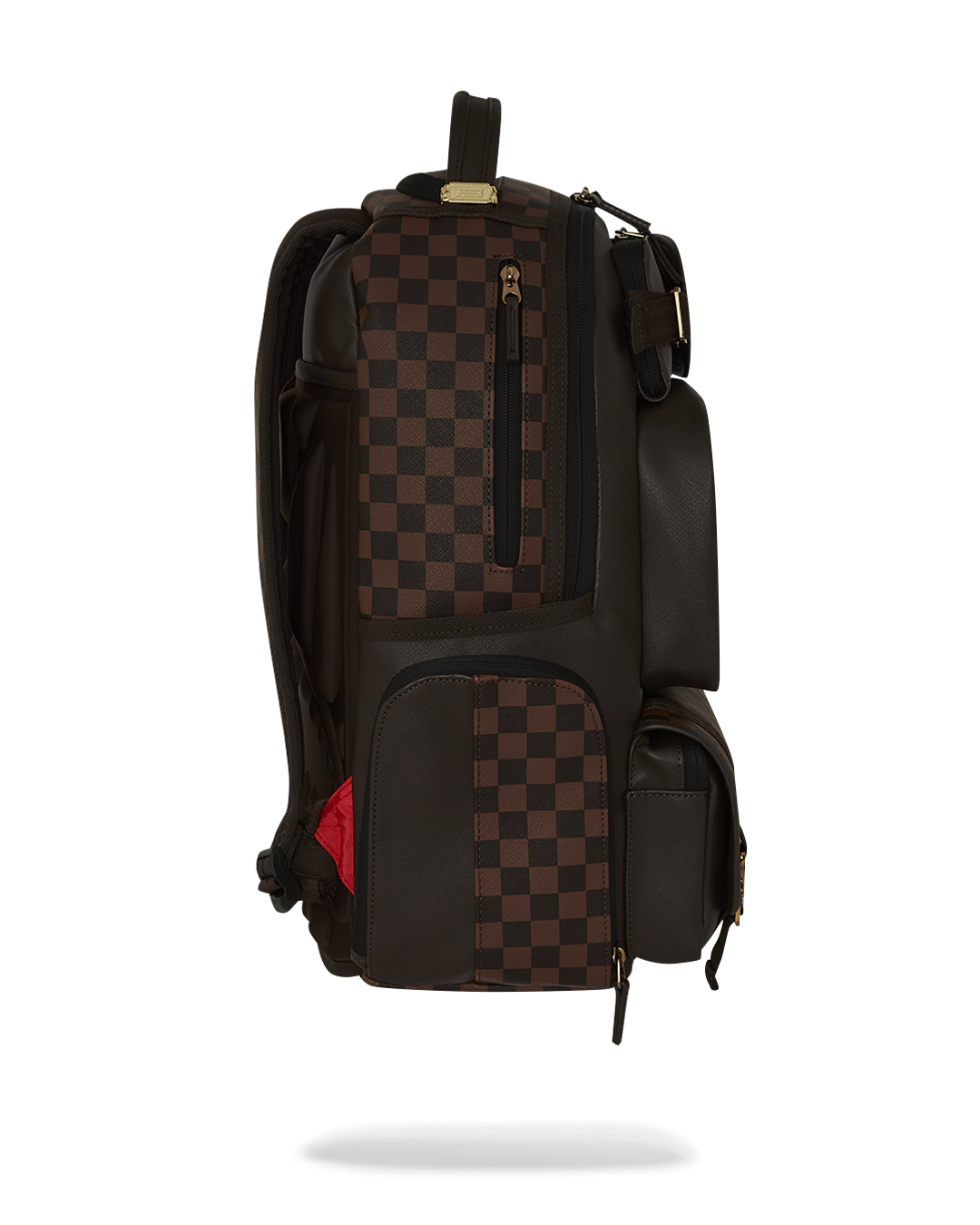 Side angle highlighting the water-resistant material and side pockets of the tactical backpack