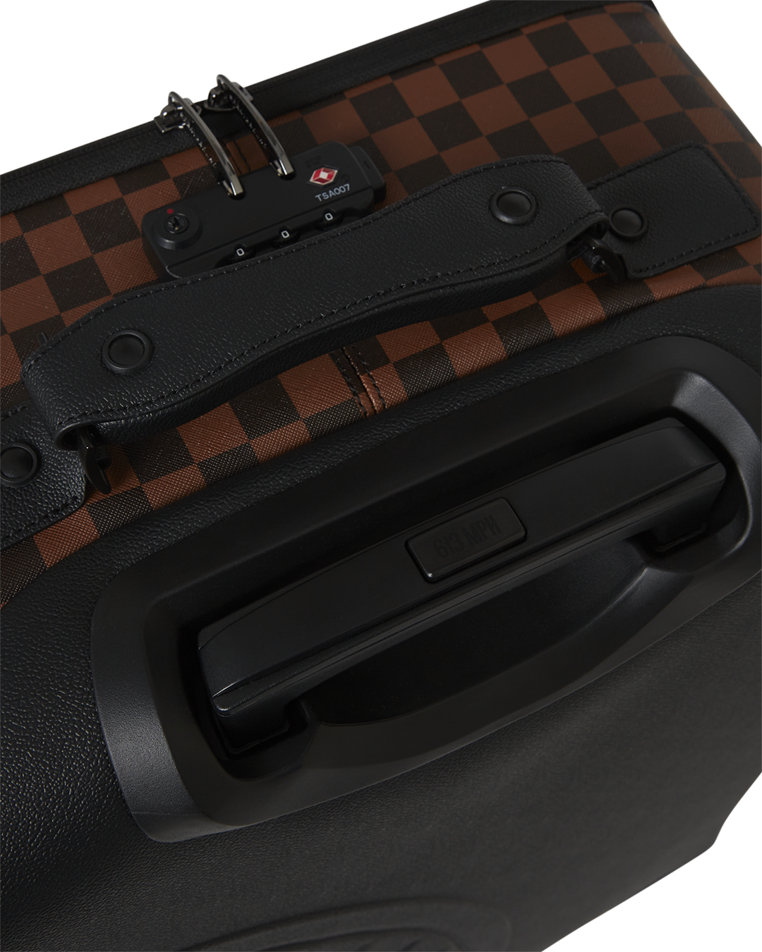 Checkpoint Royale Carry-On Luggage featuring a sleek, embossed sharkmouth design, perfect for the modern traveler.