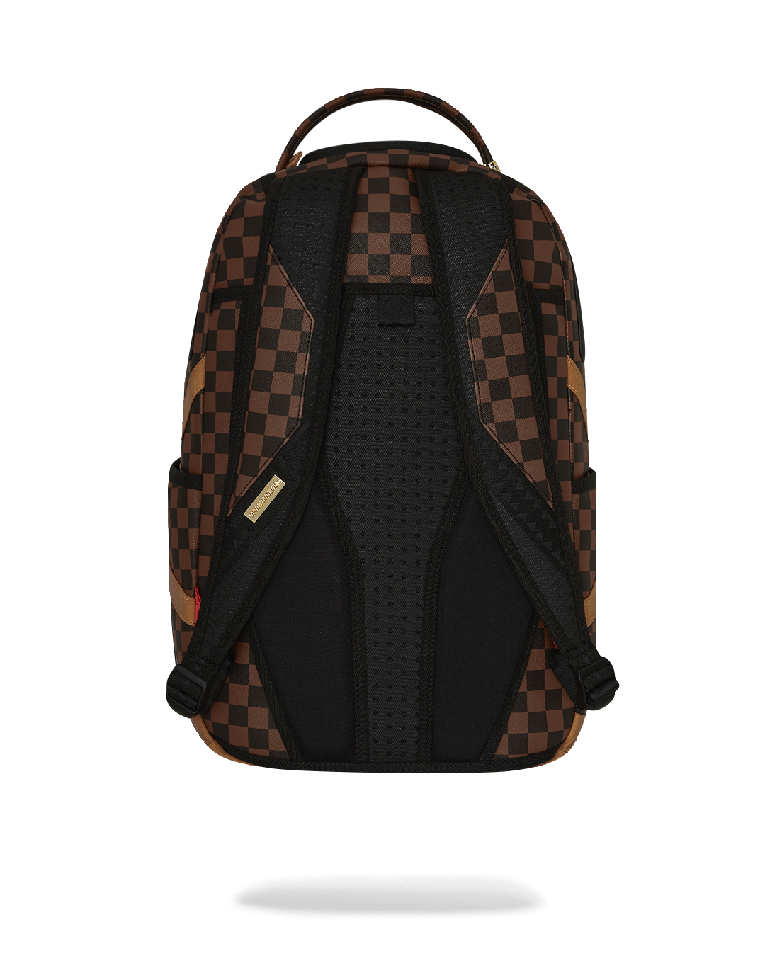 Faux leather laptop backpack with front zipper pocket and side pockets