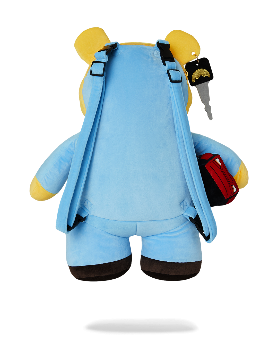 Front view of the Limited Edition Care Bears Teddy Bear Backpack with vibrant colors and pockets.