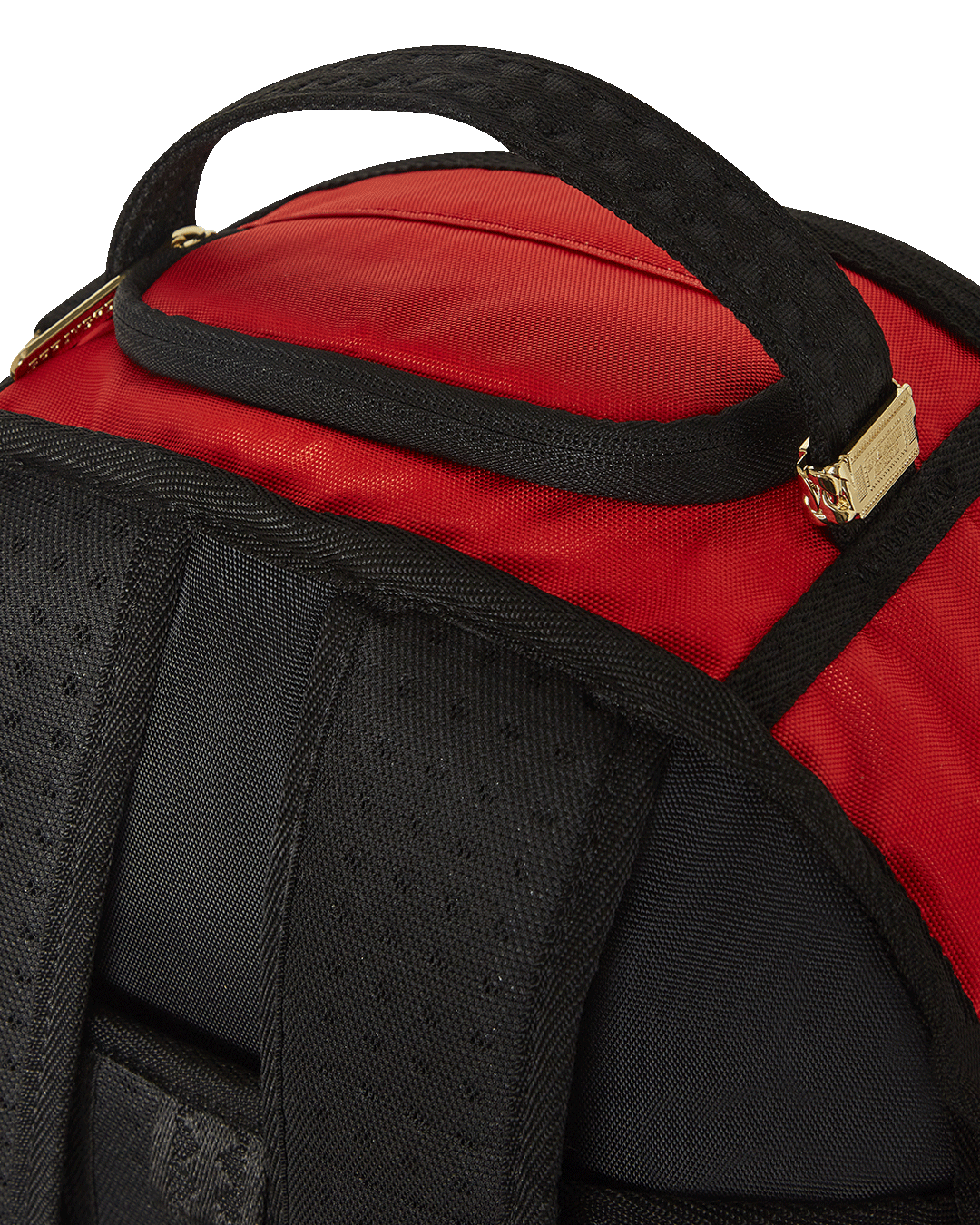 Side profile of the Sprayground luxury backpack highlighting its ergonomic features.