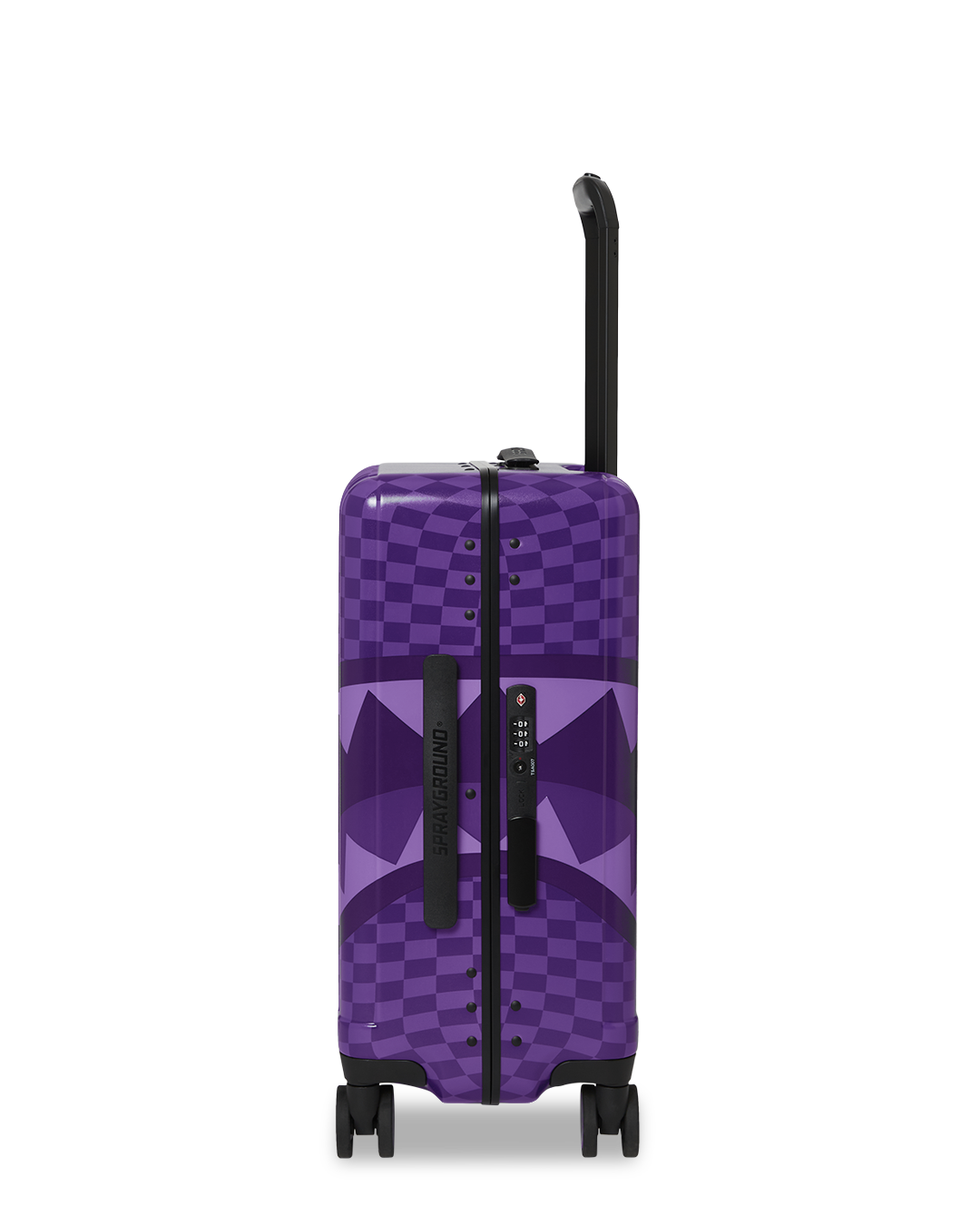 Sprayground polycarbonate carry-on luggage with 4 dual spinning wheels