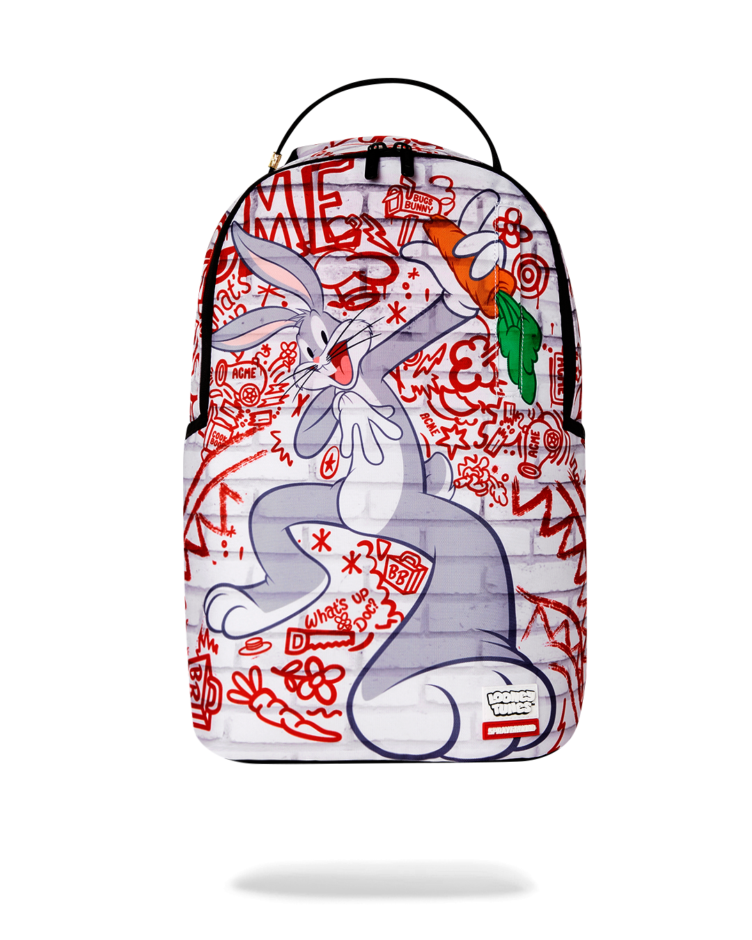 Bugs Bunny backpack front view showcasing the iconic character design.