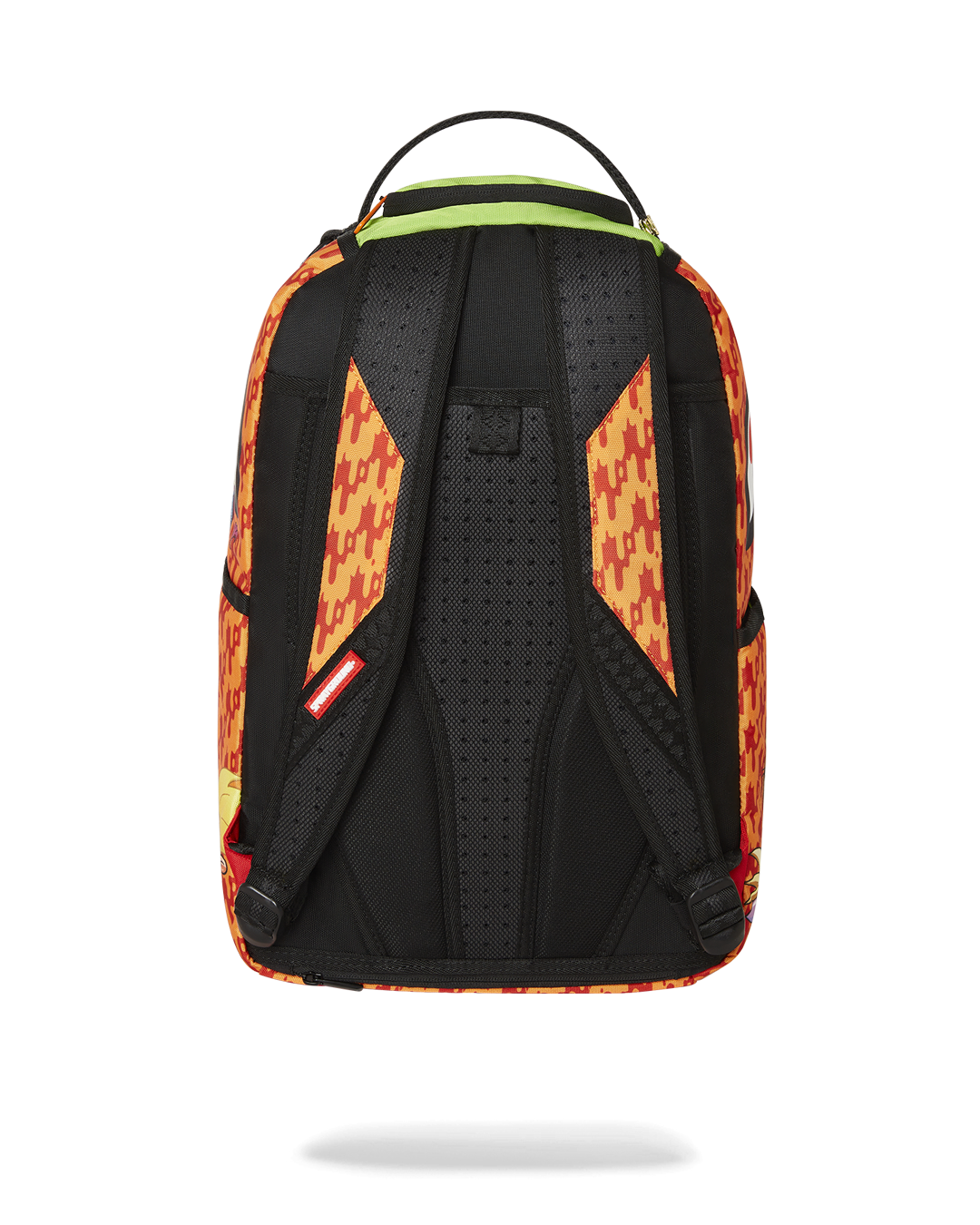 Front view of the sprayground nickelodeon backpack showing bold character graphics.
