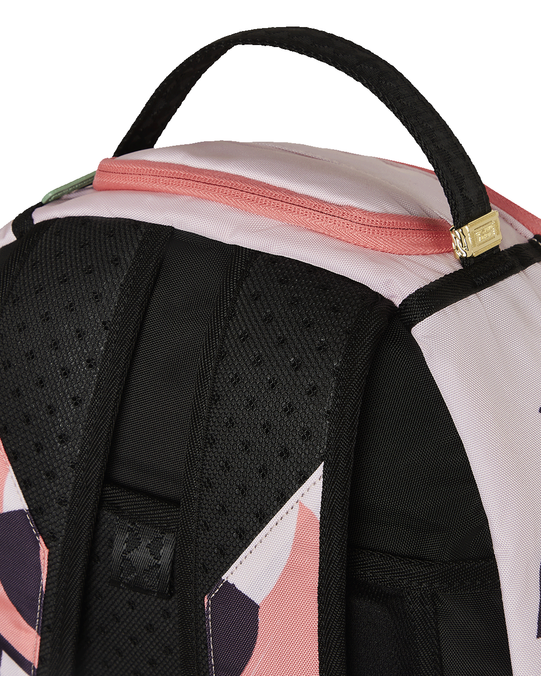 Interior shot revealing the velour laptop compartment and organized mesh pockets