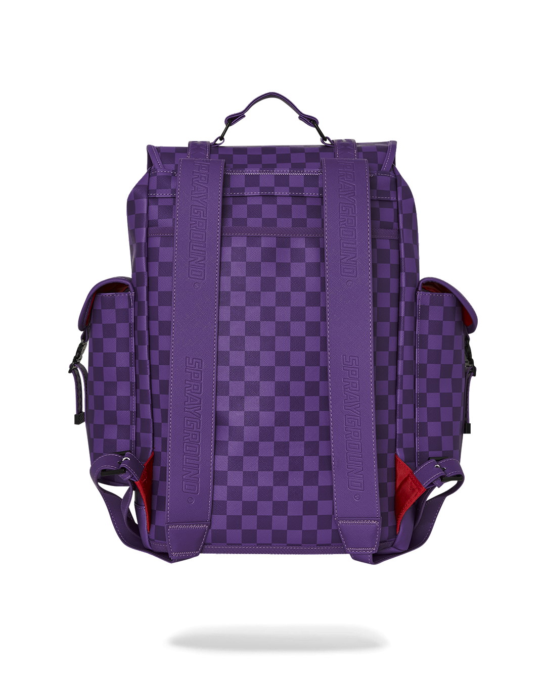 Monte Carlo faux leather backpack with adjustable straps and multiple pockets