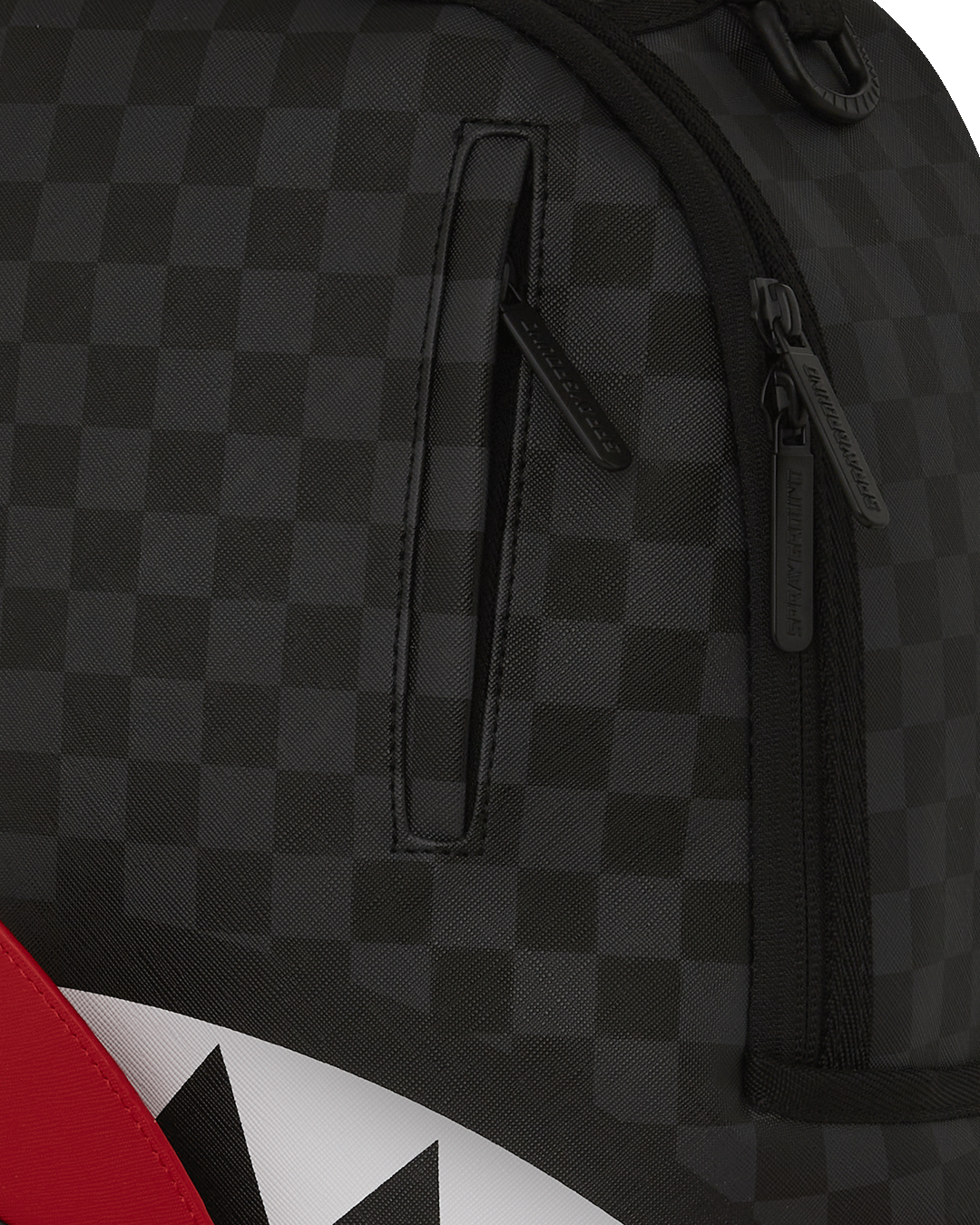 Faux leather backpack with water-resistant nylon base