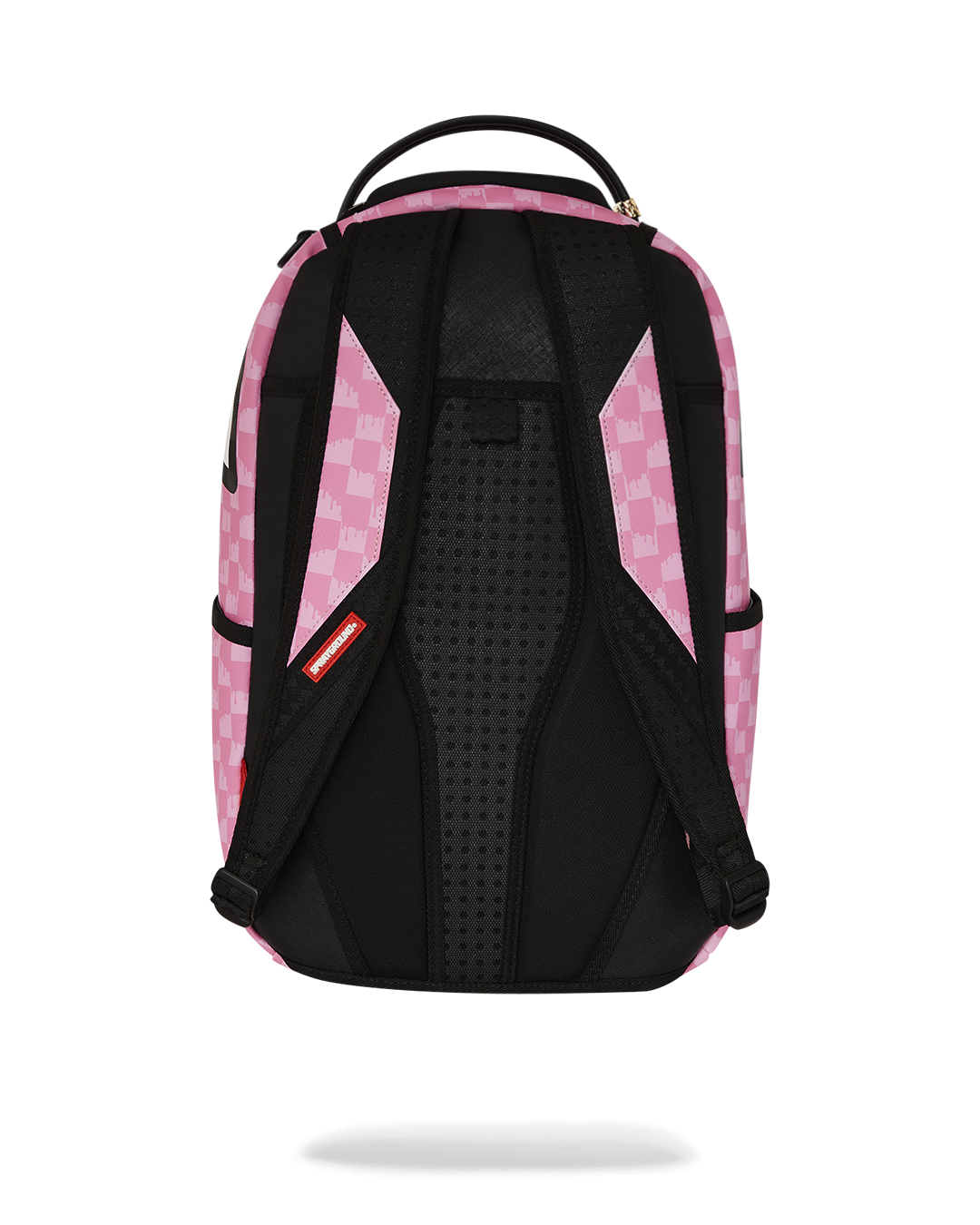 Luxury leather backpack men black, front view with zipper pockets