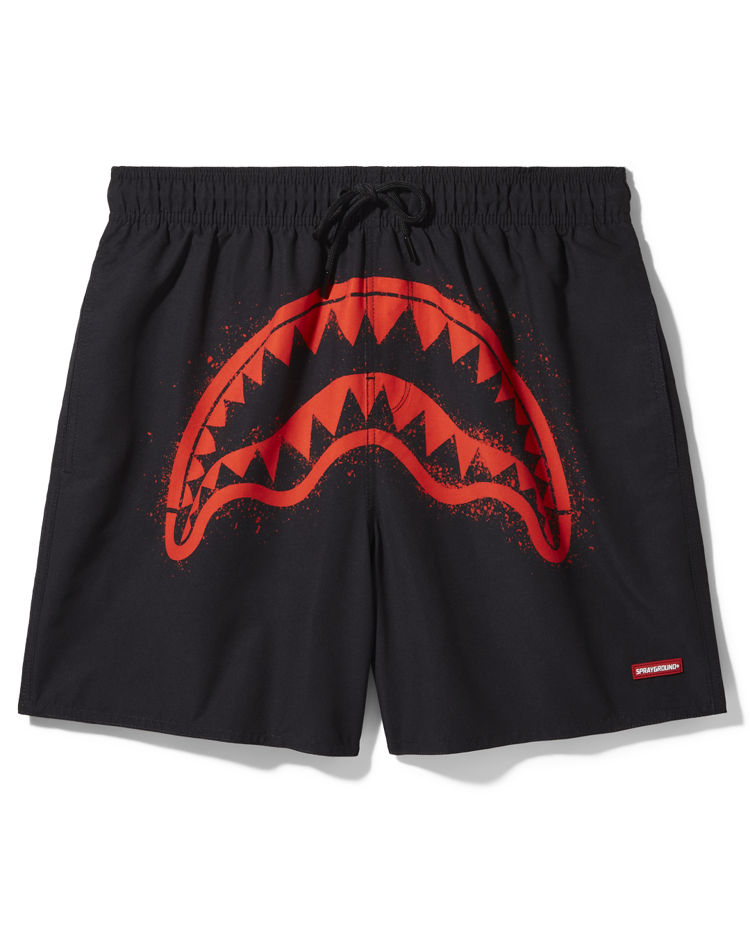 Close-up of Street Artist swim shorts fabric and waistband
