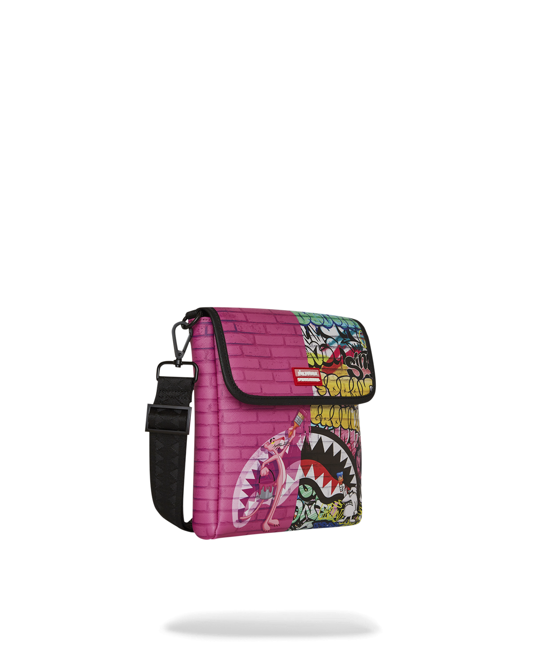 Interior zipped pocket of the messenger bag showcasing organization.