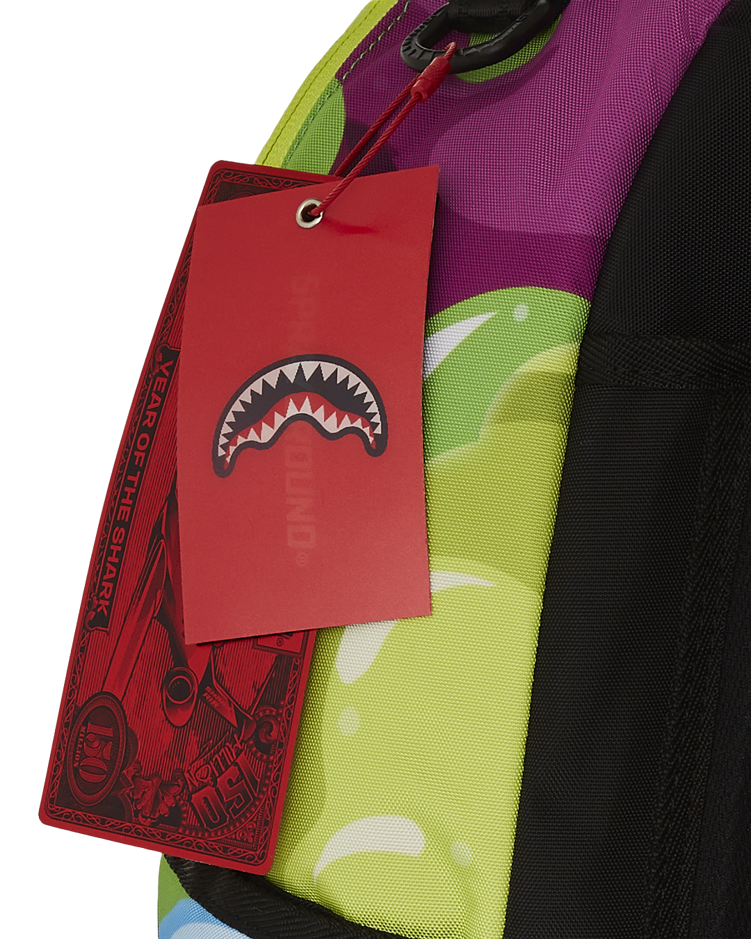 Gummy Spray DLXR backpack with ergonomic mesh back padding and gold zippers, perfect for travel