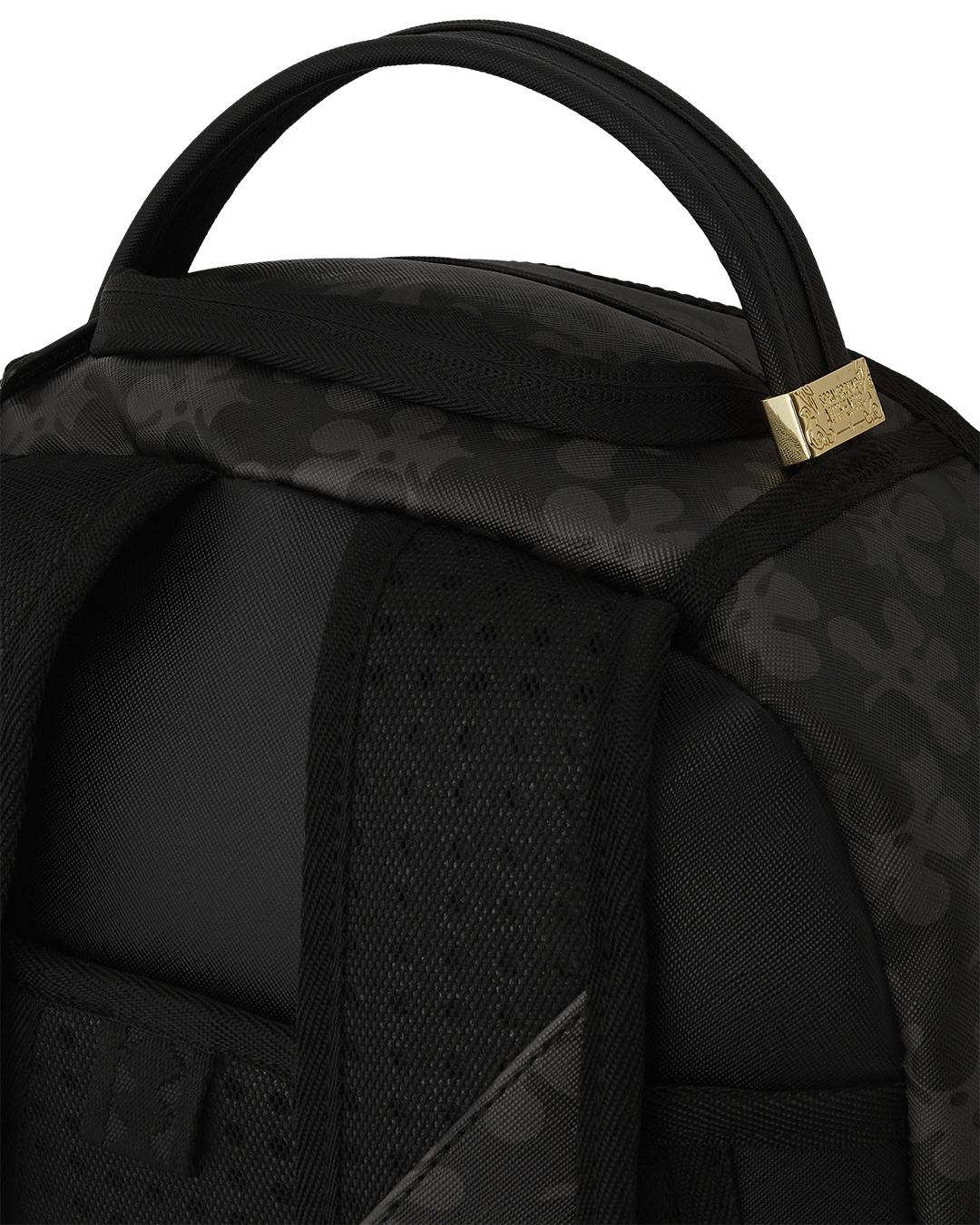 SpongeBob Bubble Frenzy backpack with gold zippers and side pockets.