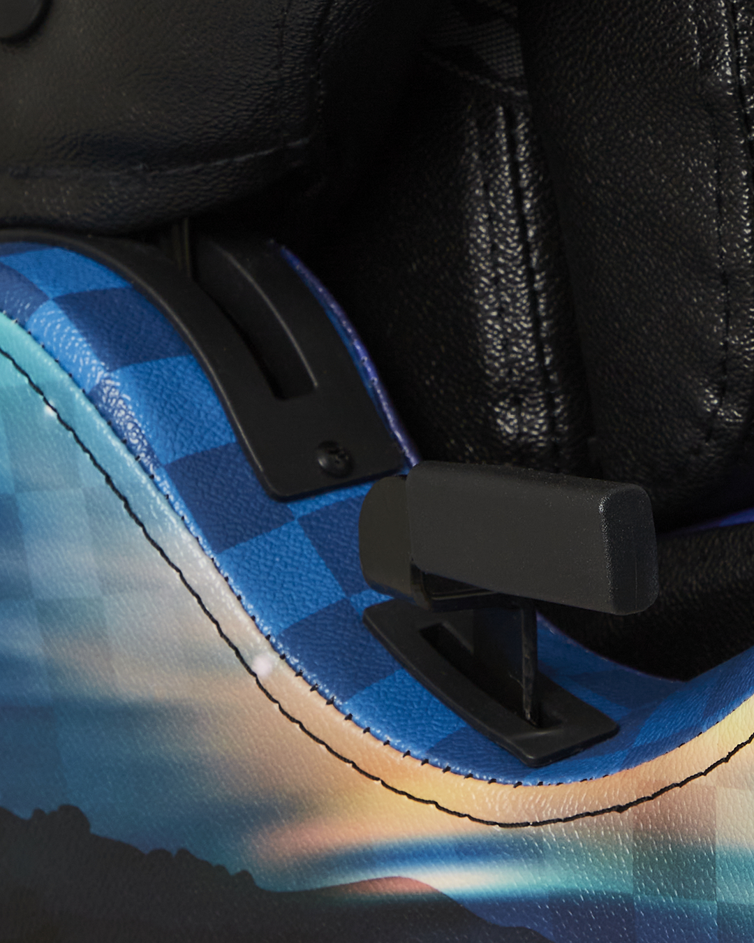 Close-up of limited edition gaming chairs lumbar support and stitching detail