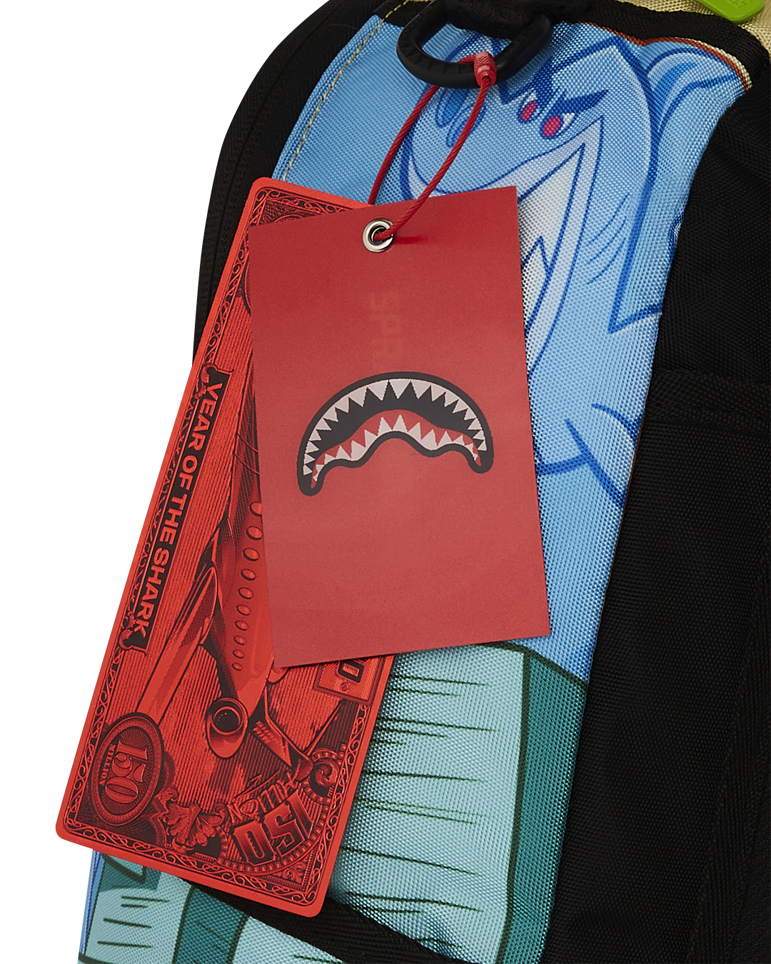 Front view of the Timmy Takeover Deluxe Backpack showcasing its vibrant design.