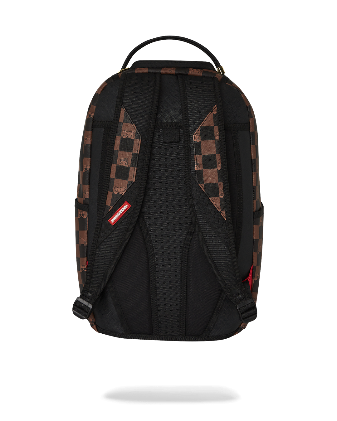 Front view of The Hideout faux leather backpack with spacious compartments