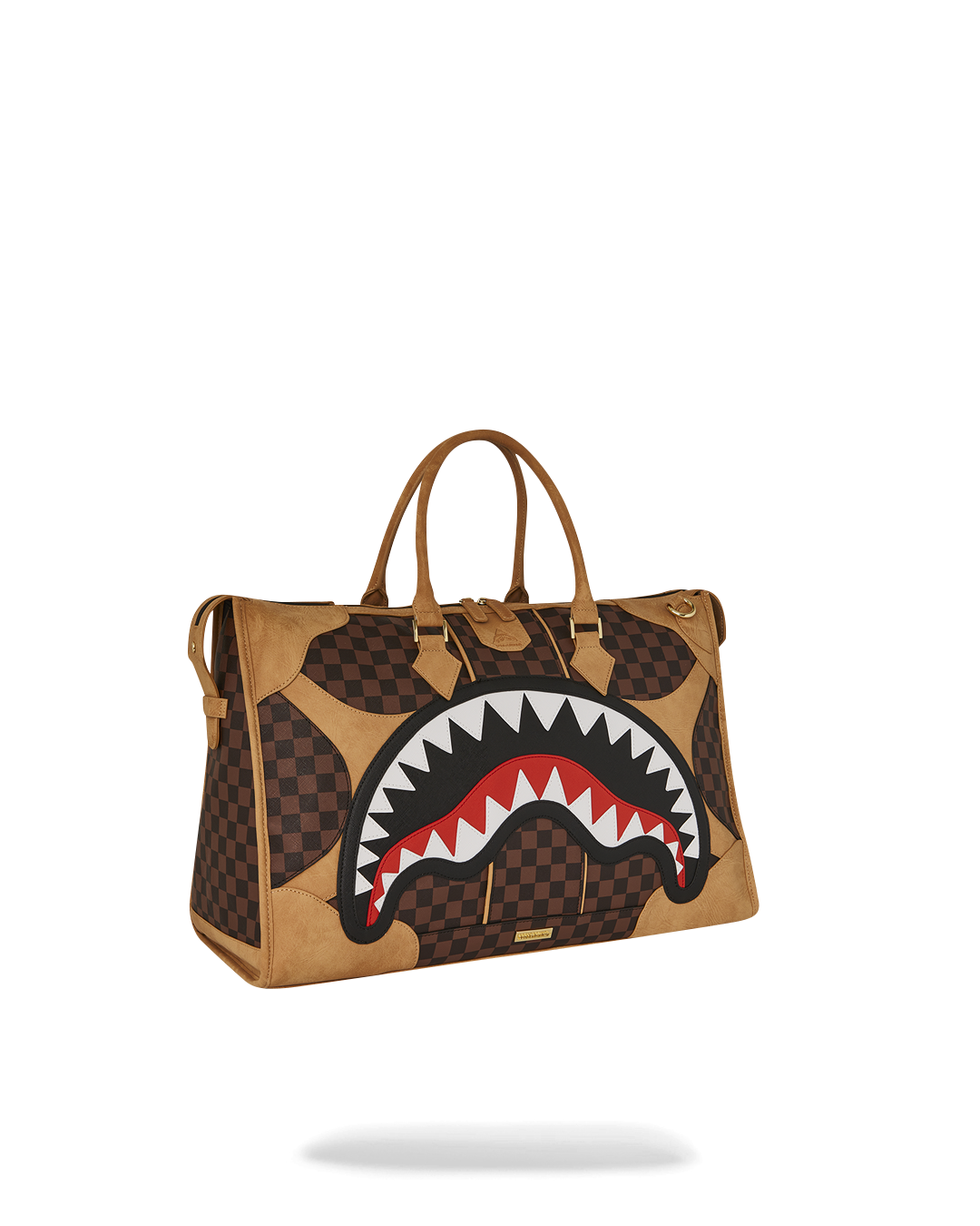 Woman carrying the duffle bag through a city street, showcasing its travel-ready design