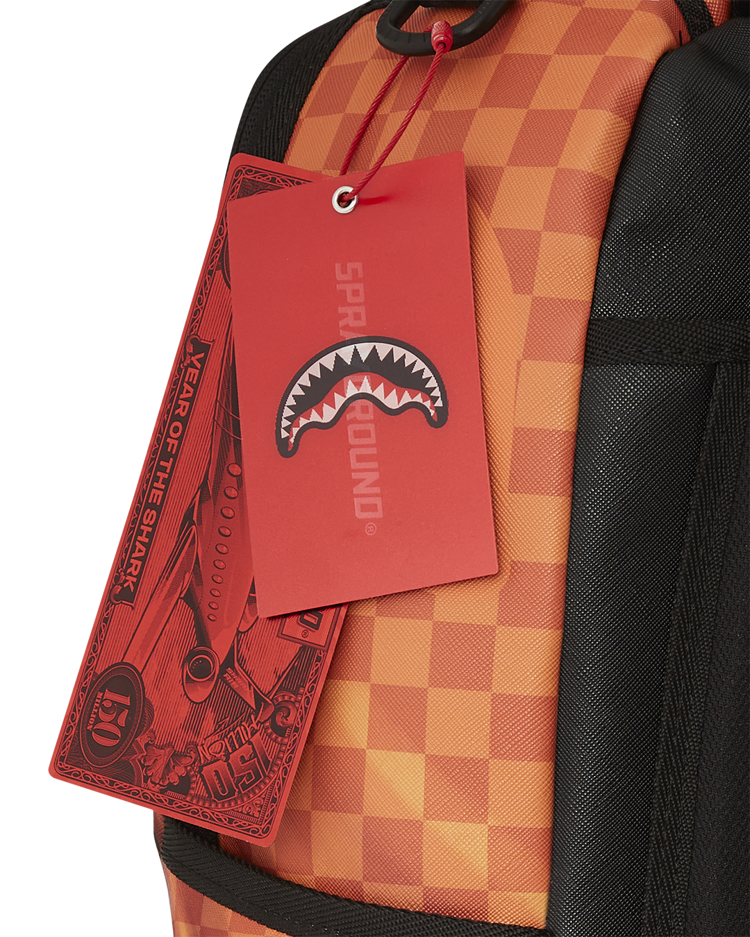 Side view of the backpack highlighting side pockets and adjustable straps