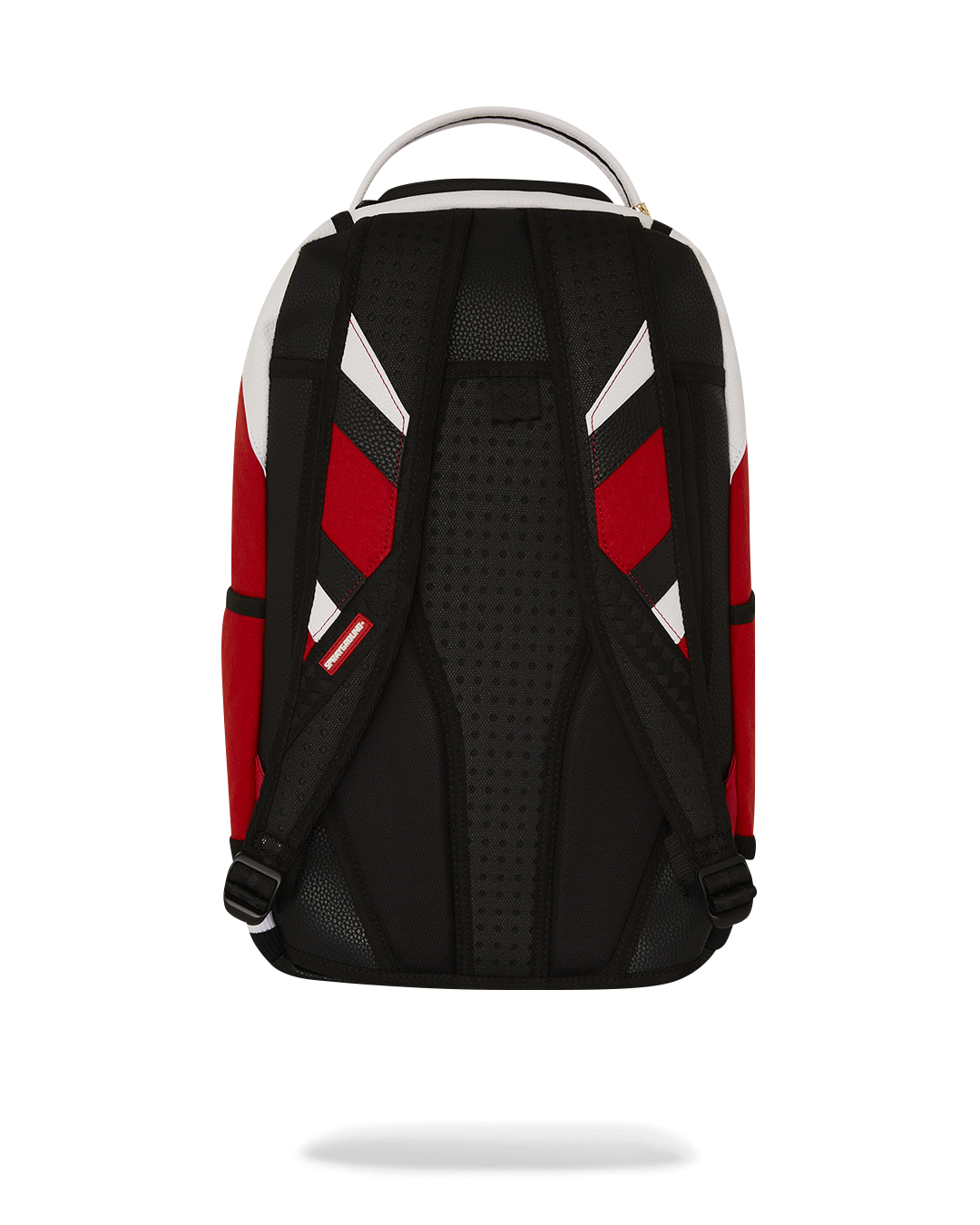 Sprayground U. Backpack front view, highlighting its modern design and glossy PVC accents