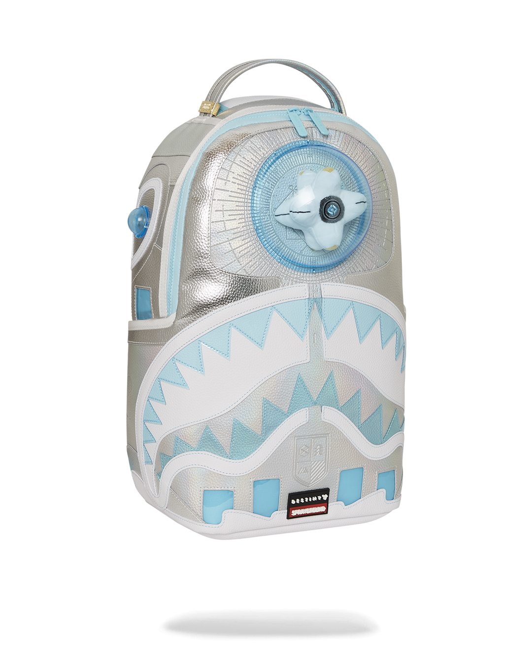 Back view with luggage pass-through sleeve and gold hardware detailing for everyday travel