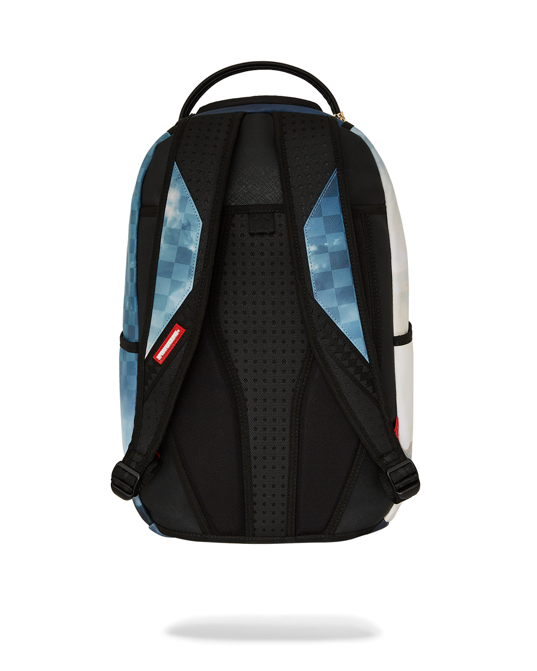 Front view of the mission impossible backpack showing bold 3D logo design